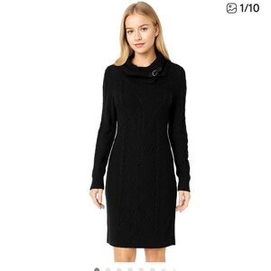 WHBM Cable Knit Cowl Neck Sweater Dress.